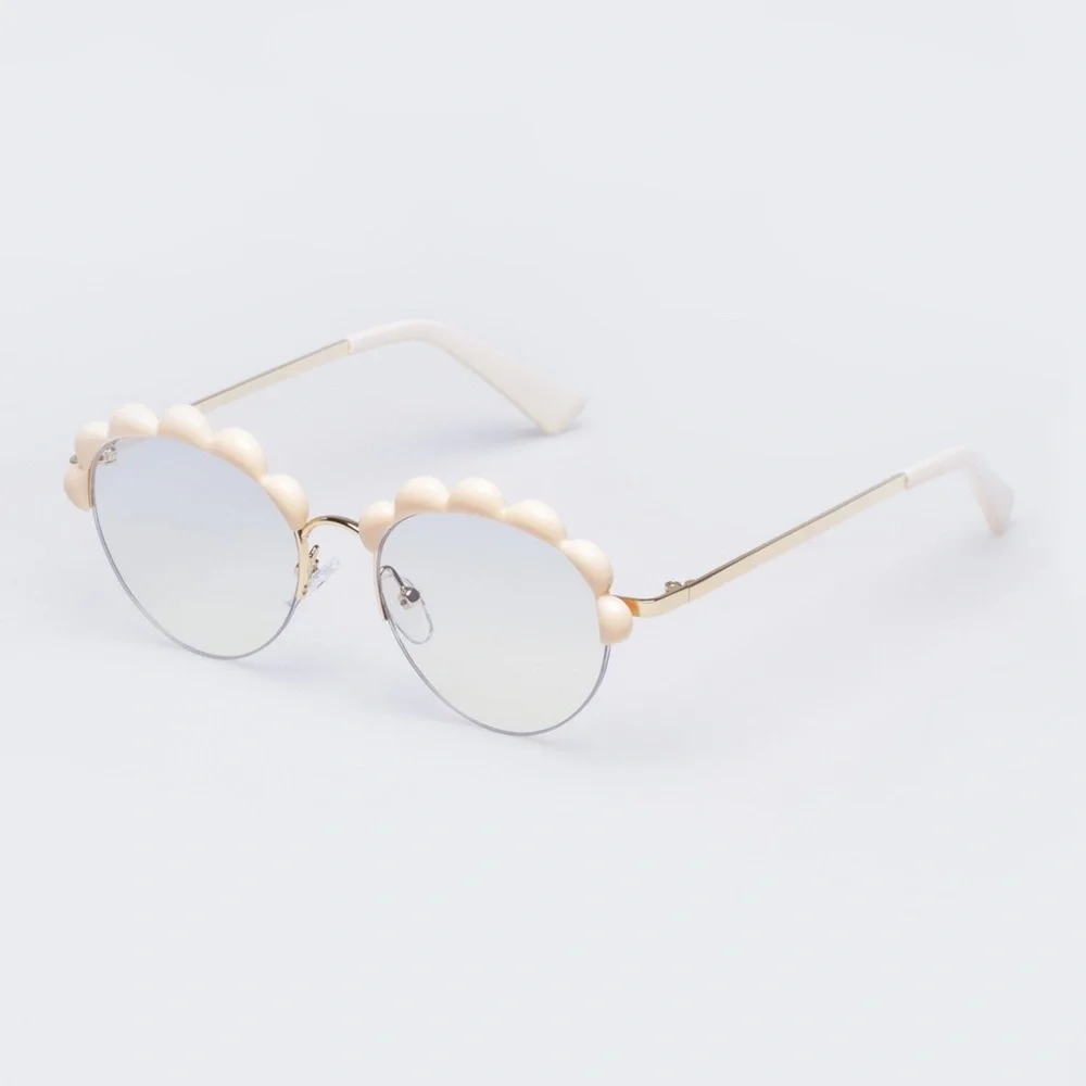 NEW The Book Club Shady Flattering's A Cover Blue Light Glasses Ivory